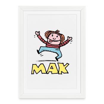 Sprungfreude MAX Kids Shirt - Framed poster (27 × 37 cm) - white - Front
