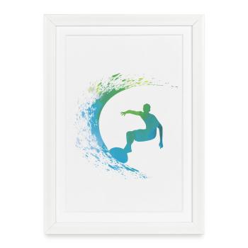 Surf Surfer  - Affiche encadrée (27 × 37 cm) - blanc - Devant
