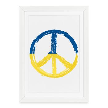 Paix Ukraine - Affiche encadrée (27 × 37 cm) - blanc - Devant