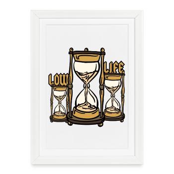 Sablier à faible durée de vie - Affiche encadrée (27 × 37 cm) - blanc - Devant