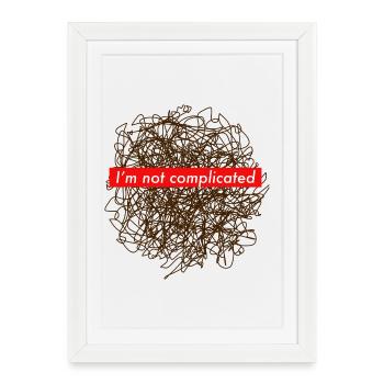 Dire compliqué juste confus chaos cool lol - Affiche encadrée (27 × 37 cm) - blanc - Devant
