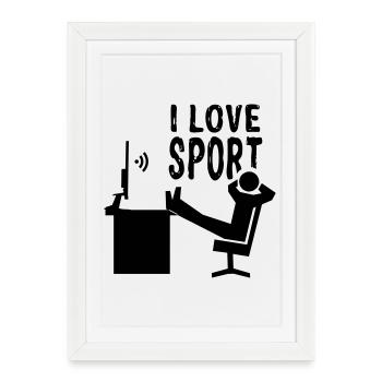 Paresseux j’aime le sport | Levez les pieds - Affiche encadrée (27 × 37 cm) - blanc - Devant