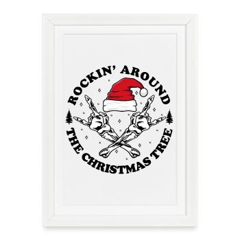 Crâne de Père Noël Os croisés - Affiche encadrée (27 × 37 cm) - blanc - Devant