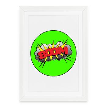 Boom - Affiche encadrée (27 × 37 cm) - blanc - Devant