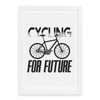 Cycling for Future cyclist climate change gift - Framed poster (27 × 37 cm) - white - Front