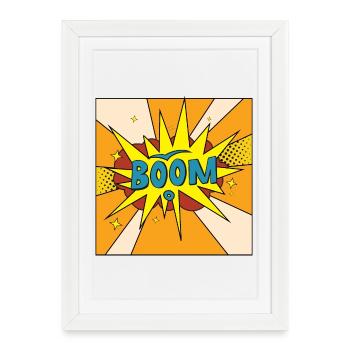 Boom Comic Explosion Style - Affiche encadrée (27 × 37 cm) - blanc - Devant