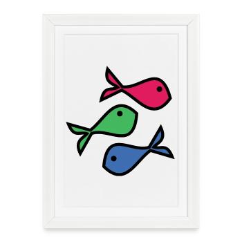 SARDINE. FISH. APRIL FOOL. EASTER. SEA - Framed poster (27 × 37 cm) - white - Front