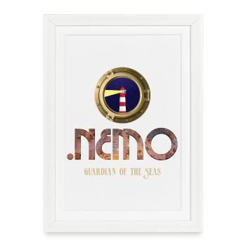 Phare Gardian of the Seas by Némo - Affiche encadrée (27 × 37 cm) - blanc - Devant