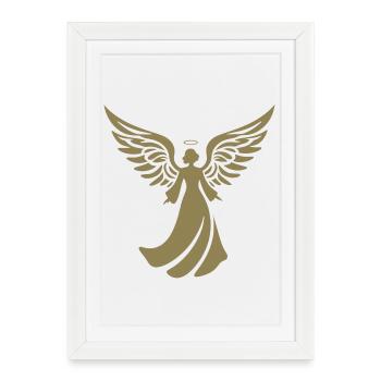 Angel Silhouette Christmas Halo - Framed poster (27 × 37 cm) - white - Front