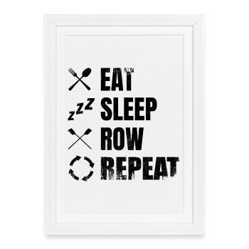 Procédure d’aviron - Affiche encadrée (27 × 37 cm) - blanc - Devant