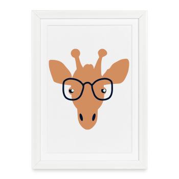 Giraffe with a view - Framed poster (27 × 37 cm) - white - Front