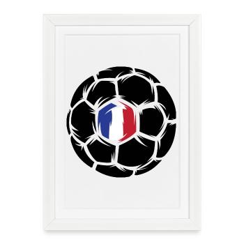 Handball France Handball Joueur Logo Symbole icône Championnat d’Europe - Affiche encadrée (27 × 37 cm) - blanc - Devant