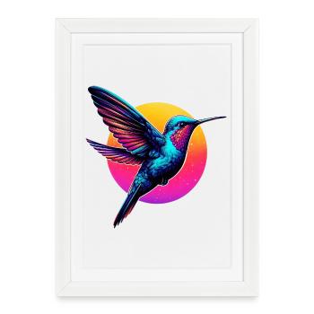Hummingbird - Framed poster (27 × 37 cm) - white - Front