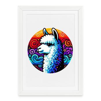 Alpaca - Framed poster (27 × 37 cm) - white - Front