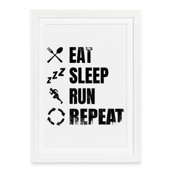 Funny Runner - Framed poster (27 × 37 cm) - white - Front