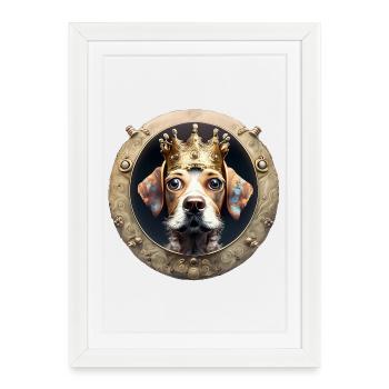 Roi des chiens - Affiche encadrée (27 × 37 cm) - blanc - Devant