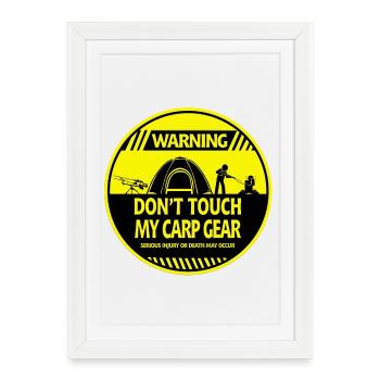 Carp warning - Framed poster (27 × 37 cm) - white - Front