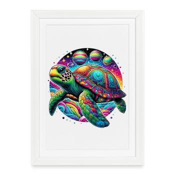 Turtle - Framed poster (27 × 37 cm) - white - Front