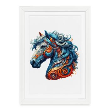 Cheval - Affiche encadrée (27 × 37 cm) - blanc - Devant