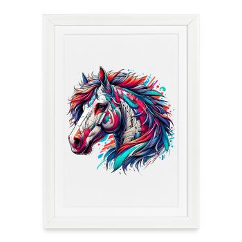 Horse - Framed poster (27 × 37 cm) - white - Front