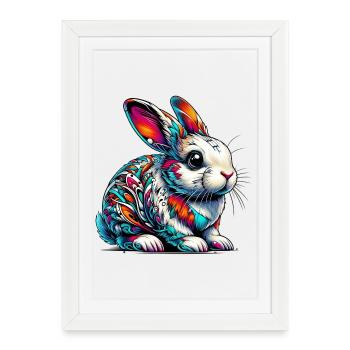 Rabbit - Framed poster (27 × 37 cm) - white - Front