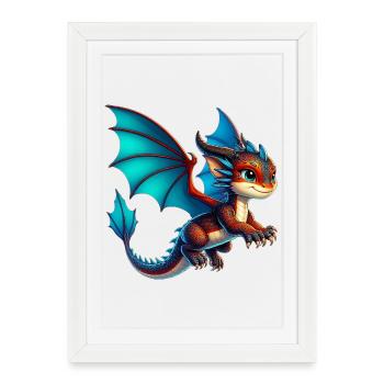 Dragon - Affiche encadrée (27 × 37 cm) - blanc - Devant