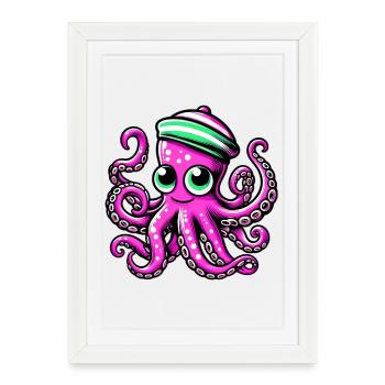 Octopus - Framed poster (27 × 37 cm) - white - Front