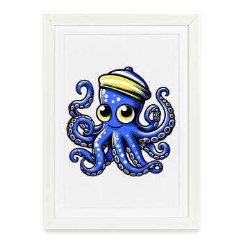 Octopus - Framed poster (27 × 37 cm) - white - Front