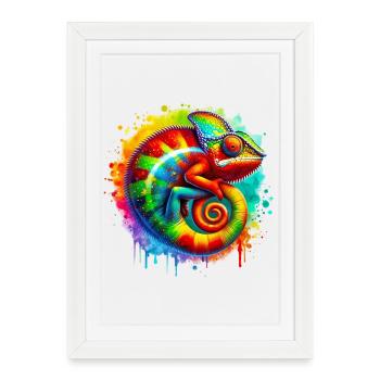 Chameleon - Framed poster (27 × 37 cm) - white - Front