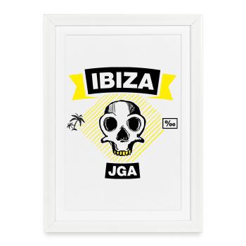IBIZA – Bachelor Party under Palm Trees - Framed poster (27 × 37 cm) - white - Front