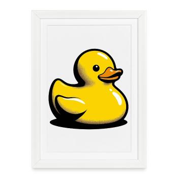 Caneton Canard Canard Canard - Affiche encadrée (27 × 37 cm) - blanc - Devant