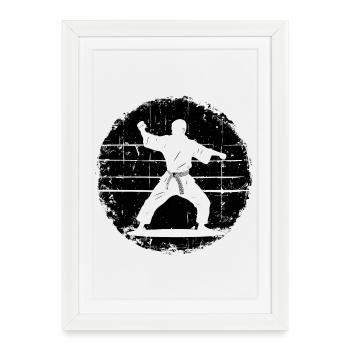 Croquis de Karateka - Affiche encadrée (27 × 37 cm) - blanc - Devant