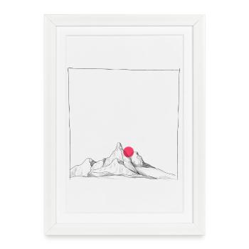 Orbe Pétale Minimal - Affiche encadrée (27 × 37 cm) - blanc - Devant