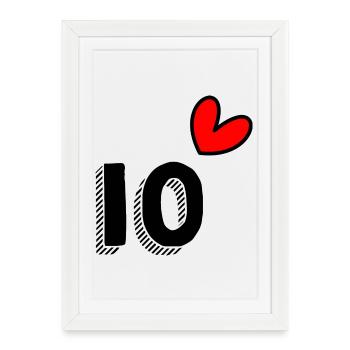 10. 10 ANS. 10e ANNIVERSAIRE. ANNIVERSAIRE 10 ANS. - Affiche encadrée (27 × 37 cm) - blanc - Devant