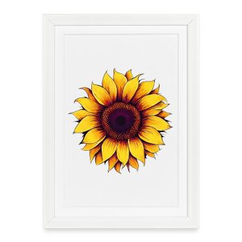 Sunflower - Framed poster (27 × 37 cm) - white - Front