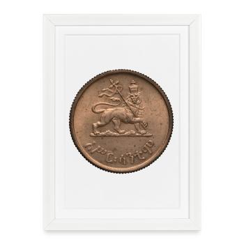 Lion de Juda - Hailé Sélassié - Roi des rois - Affiche encadrée (27 × 37 cm) - blanc - Devant