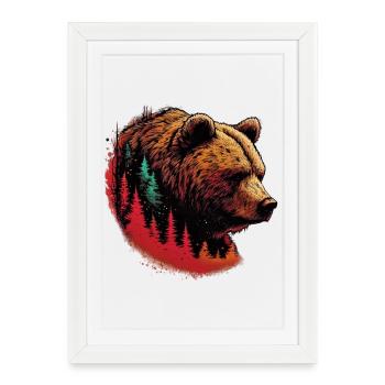Bear - Framed poster (27 × 37 cm) - white - Front