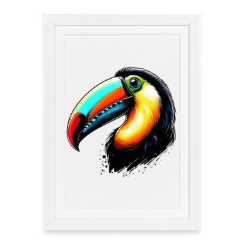 Toucan - Affiche encadrée (27 × 37 cm) - blanc - Devant