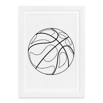 Basketball Drawing - Framed poster (27 × 37 cm) - white - Front
