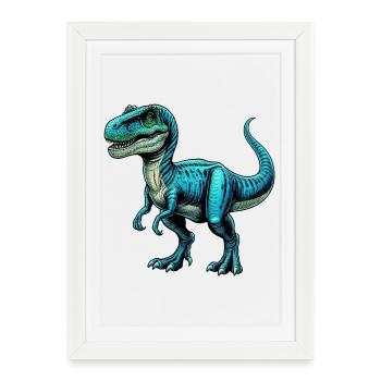 Dinosaure - Affiche encadrée (27 × 37 cm) - blanc - Devant