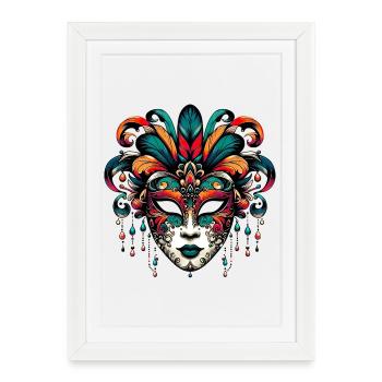 Venice Carnival Mask - Framed poster (27 × 37 cm) - white - Front