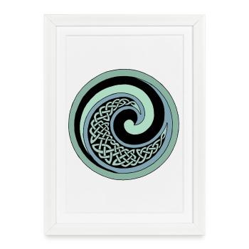 Vague de l'océan - Affiche encadrée (27 × 37 cm) - blanc - Devant