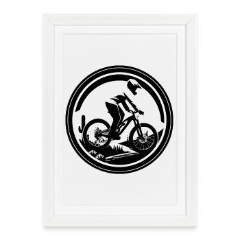 Mountain biking - Framed poster (27 × 37 cm) - white - Front