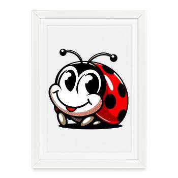 Coccinelle - Affiche encadrée (27 × 37 cm) - blanc - Devant