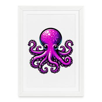 Octopus - Framed poster (27 × 37 cm) - white - Front