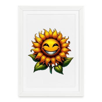 Sunflower - Framed poster (27 × 37 cm) - white - Front