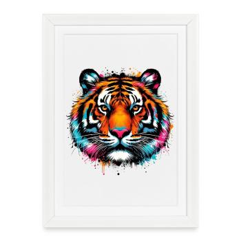 Tigre - Affiche encadrée (27 × 37 cm) - blanc - Devant