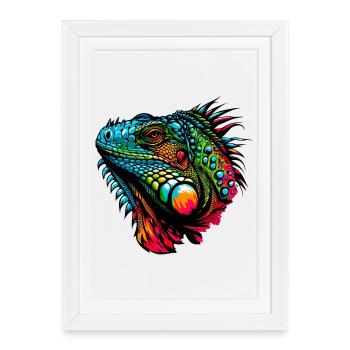 Iguane - Affiche encadrée (27 × 37 cm) - blanc - Devant