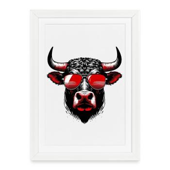 Taureau - Affiche encadrée (27 × 37 cm) - blanc - Devant