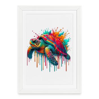 Turtle - Framed poster (27 × 37 cm) - white - Front